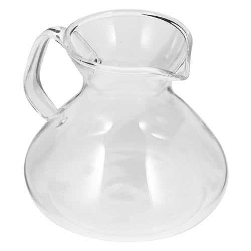 OFFSCH Clear Glass Coffee Kettle Heat Resistant Coffee Carafe with Spout for Milk Juice Scald Design Stylish Coffee Dispenser for Home present Use