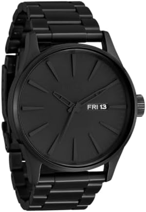 Nixon Sentry SS Stainless Steel Day/Date 42 mm WR 100 Meters Men's Watch A356