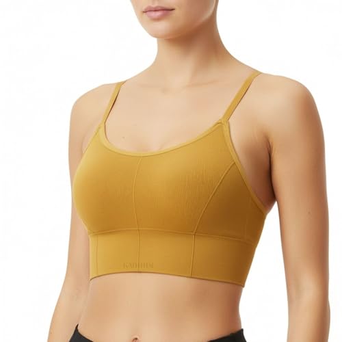 Image of Kaththai Women Cotton Padded Wire-Free Sports Bra with Adjustable Straps Soft Padded Push-Up Bra for Yoga, Fitness (Free Size Bra Fit Up to 28,30,32,34)