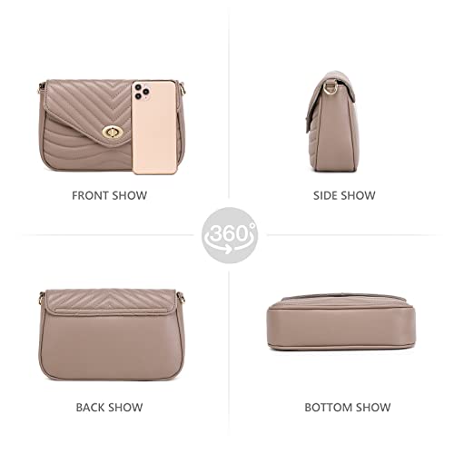 Image of JEEHAN Quilted Crossbody Bags for women Designer Shoulder Handbags Small Purse