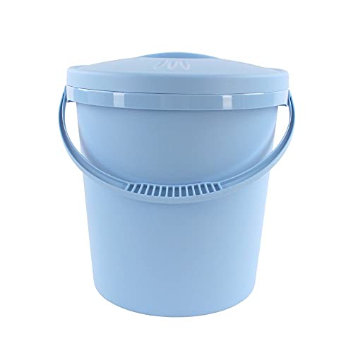 Junior Joy 16L Nappy Storage Pail with Secure Lid and Handle – Blue – Durable, Odour-Blocking Bin for Baby Nappies, Laundry, Toys – 80cm x 60cm x 47cm – Multi-Purpose, Easy-Clean Plastic