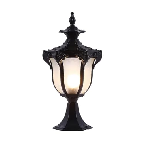 Image of Glowave Decorative Outdoor Black Square Post Light Pillar Light Column Light, Waterproof Lantern Post for Patio or Fench Deck, Doorway Porch Pillar Lamp - Warm White (P-6682 /S-BK)