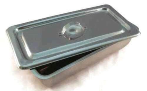 Stainless Steel Instrument Tray 12" x 8" x 2" Organizer Holder with Lid