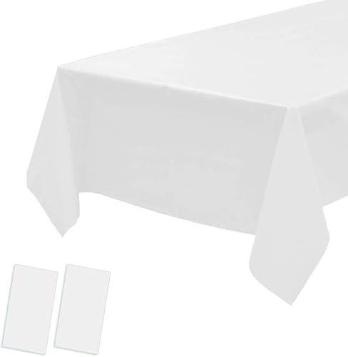2 paquetes de manteles de plástico - Fundas de mesa desechables para Navidad, barbacoa, picnic, cumpleaños, boda, fiestas y Navidad - Funda de mesa