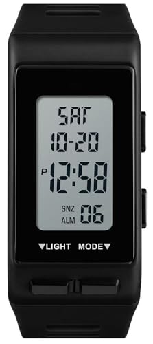 Montre-bracelet numérique rectangulaire avec alarme et chronomètre pour le sport