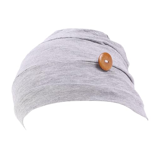 Angoily Gorro Oncologico de Algodón Modal para Mujer Botón, Turbante para Quimioterapia y Uso Diario, Pañuelo Ajustado para Dormir