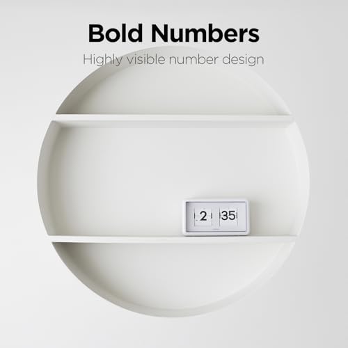 mooas Newtro Flip Desk Clock, Retro Design Auto Flip Clock, Automatic Turning Vintage Flip, Battery Powered, AM/PM, Home Décor Ideal for Home Office School Hotel Café (Olive)