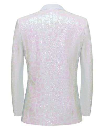 Mens Sequin Blazer Christmas Tuxedo Shiny Suit Jacket for Men Wedding Party2