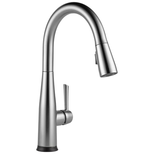 Delta Essa Touchless Kitchen Faucet with Touch Technology, Brushed Nickel Kitchen Sink Faucet with...