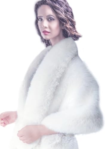 Generic Faux plush Shawl Wrap Scarf Concealed pocket with snap closure Perfect for wedding dinner and party favors3