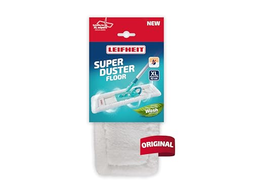 Leifheit Funda SUPERDUSTER Floor XL, para la Limpieza de Suelos en seco, atrapa el Polvo de Todo Tipo de Suelos Duro, Lavable, 100% Microfibra, atrapapolvo