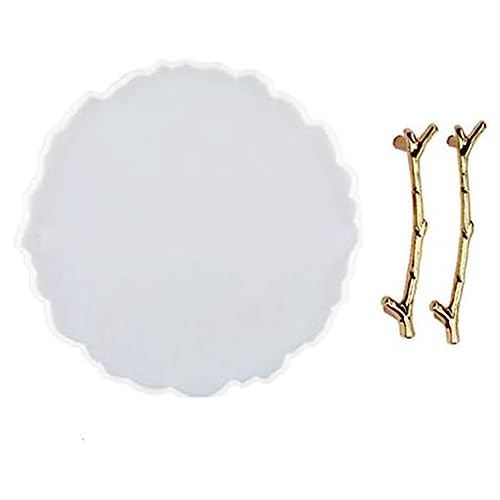 ISTOVO Epoxidharz-Set, 25,4 cm, Unregelmäßiger Runder Obstteller für Anfänger mit 2 Goldenen Griffen