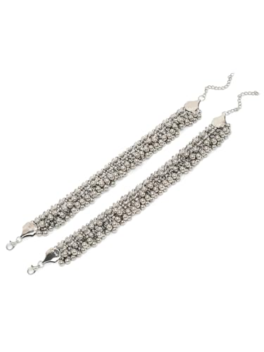 YouBella Jewellery German Silver Plated Stylish Handmade Payal Anklets for Girls and Women