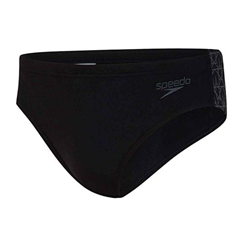 Speedo Boomstar Splice De 7 Cm Ba�ador Tipo Slip, Hombre, Negro Gris �xido, 32 (ES 80 CM)