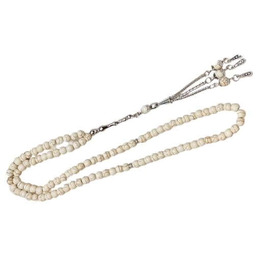 アガファイトからインスピレーションを得た手作りの Tasbih ジュエリーセット 献身とトレンディな衣装エンハンサー用の多用途数珠ビーズ 滑らかなターコイズビーズ
