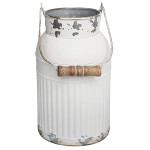 VANCORE Shabby Chic Metal Milk Jug Planter Metal Vases for Decor Rustic Flower Bucket Farmhouse Decorative Vases