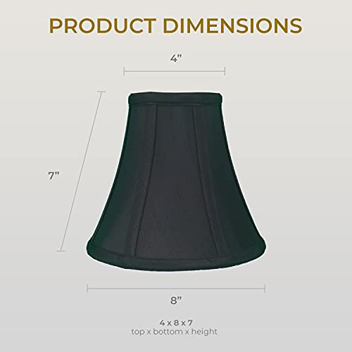 Image of Royal Designs, Inc. BSO-704RC-8BLK /GL-2 True Bell Basic Lamp Shade with Round Clip, 4 x 8 x 7.25, Black with Gold, 2-Pack