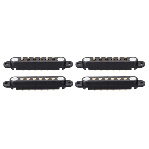 2 pares de conectores magnéticos Pogo de 2/3/4/5/6/7/8 pines con agujero de posicionamiento, macho + hembra de 2,54 mm, conector Pogopin con resorte, enchufe de sonda de carga de alimentación CC (6
