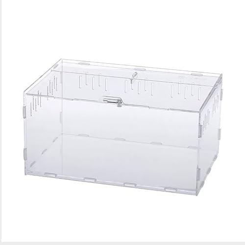 QIYAONUO爬虫類飼育箱 レプタイルボックス換気 アクリル素材 ボックス 亀 トカゲ ヤモリ 蜘蛛 サソリハリネズミ ヘビ カエル 小型ヘビなど動物?用 30x20x15cm