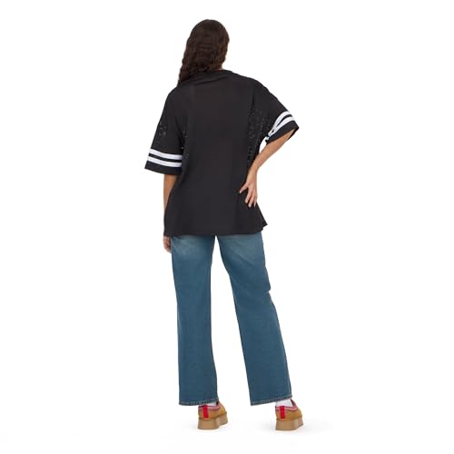 Image of Forever 21 Women's Mesh Oversized Football Tee with Screens