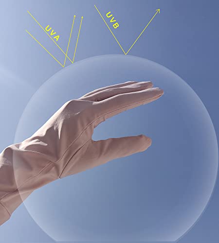 CAMSTIC Luvas femininas longas para dirigir FPS 50+ com proteção UV e tela sensível ao toque, Rosa,