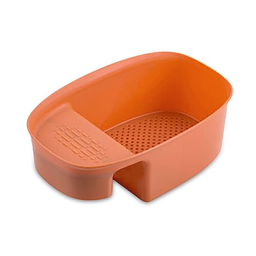 IOIUSKKU Fregaderos de cocina, cesto de basura colgante, cestos de basura, estante de almacenamiento, estantes de colador, dispositivo de baño para el hogar, naranja