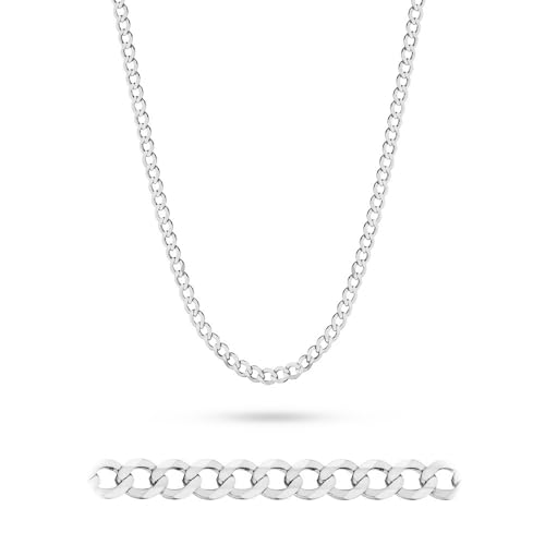 Chaîne homme argent 925 gourmette MARKO collier byzantin 5,2 mm bijoux homme 55 cm