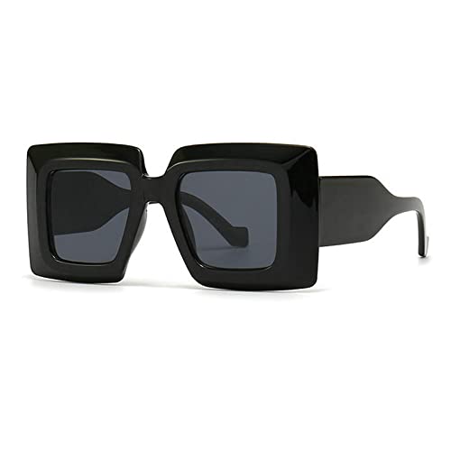 Image of COTIA Vintage Oversized Square Flat Top Stripe Sunglasse for Women Large Frame Sun Glasses Men Wide Leg Shades