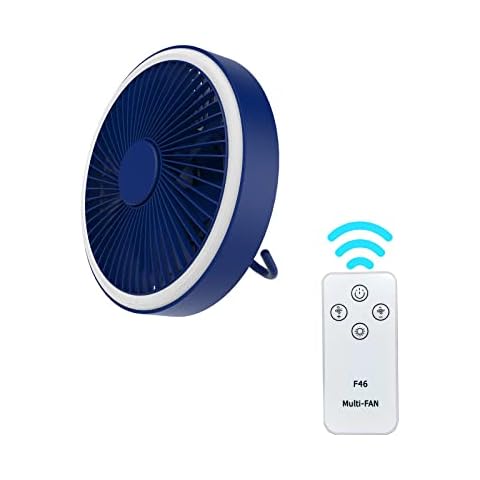 zelaxy Ventilator für Camping mit Licht Bergsteigen hängt Kopf Kleiner Deckenventilator wiederaufladbarer Handventilator Outdoor Zuhause Hände frei Sommer Kühlzubehör Cover