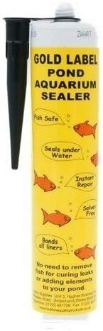 Gold Label Pond & Aquarium Sealer 290ml Bonds Materials Even Under Water! BLACK