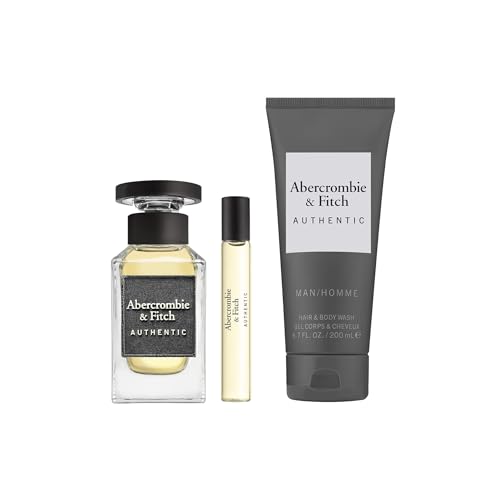 Abercrombie & Fitch Authentic Man Eau de Toilette 100ml + Deodorant + Mini Perfume for Men (Pack of 3)