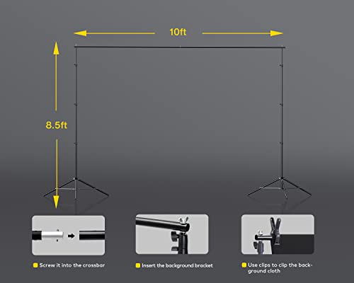 Raleno Photography Lighting Kit, 8.5 X 10Ft Backdrop Stand With Green Screen, 5 X 85W Cfl 5500K Light Bulb With Umbrellas For Product, Portrait And Video Shoot Photography #TOP5