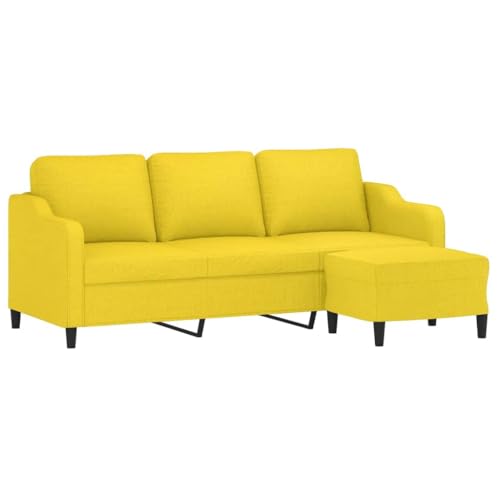 Sofá de 3 plazas de 180 cm amarillo claro: el rincón alegre y acogedor de casa 4