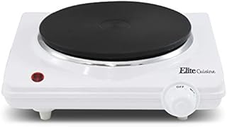 Elite Gourmet Countertop Coiled, Electric Hot Burner, Temperature Controls, Power Indicator Lights, Easy