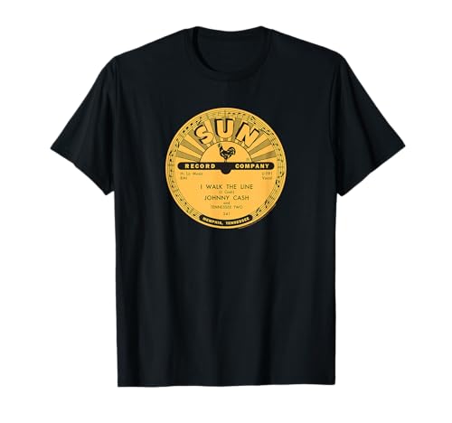 Sun Records Vinyl Johnny Cash I Walk The Line T-Shirt