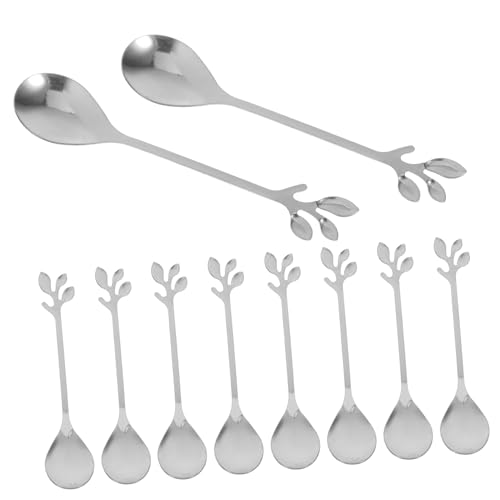 Unomor 20Pcs Long Handle Stainless Spoon Elegant Design for Iced Tea Desserts and Stirring Multi Function Kitchen Teaspoon and Stylish Tableware