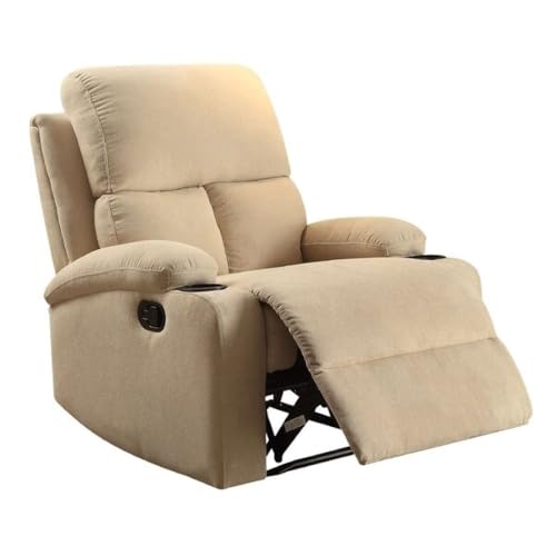 Image of Torque Fabio 1 Seater Fabric Manual Recliner with Cup Holder Beige | Modern Recliner Chair for Home Office Study | 37 x 31 Inches | 1 Year Warranty