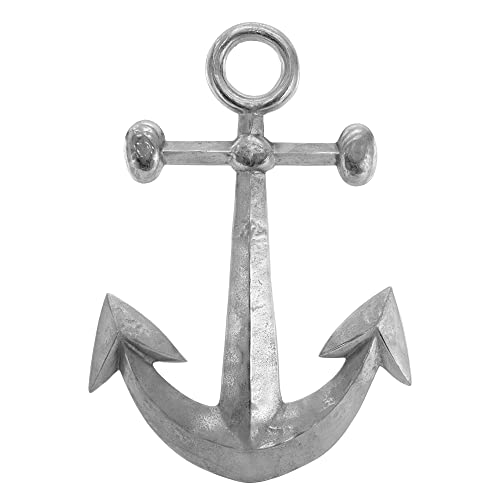 WOMO-DESIGN Ancre Déco en Aluminium 86x60 cm Argent, Décoration Murale, Ancre de Bateau/Navire, Objet Pendentif Maritime, Sculpture de Mur, Ornament Nautique, Décoration Intérieur Moderne pour Maison Cover