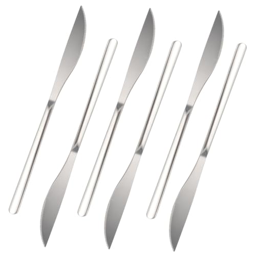 FUNOMOCYA 6pcs Stainless Steel Household Jam Spreader Convenient Steak Cutter Bakery Steak Cutter Ergonomic Steak Cutter Peanut Spreader Multi-function Butter Spreader Tableware