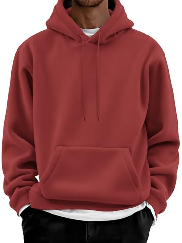 Image of COOFANDY Men Cotton Fleece Hooded Sweatshirt Casual Long Sleeve Hoodies Pullover Fashion Drawstring Hoodie with Kanga Pocket