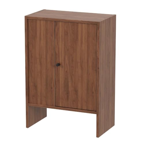 Image of Wakefit Engineered Wood Cabinet | 1 Year Warranty | Storage Cabinet for Home Kitchen Living Room | 1 Closed Compartment | Almeida - Columbian Walnut