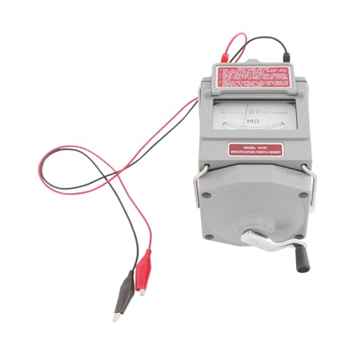 1000MΩ Megohmmeter, 1000V Insulation Resistance Tester with Alloy Shell Portable Hand Crank Megger Manual Megaohm Meter for Measurement