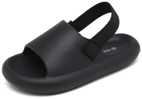 INMINPIN Toddler Boys Girls Slides Sandals Comfort Beach Pool Shower Slippers with Elastic Back Strap