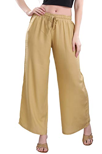 Image of TRASA Women's and Girls Cotton Reyon Regular Fit Palazzo Pants - Available Size - L, XL, 2XL, 3XL