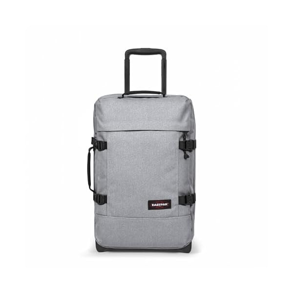 Eastpak Tranverz S – 42L Large Wheeled Luggage with Dual Compartments, TSA Lock, Compression Straps & Smooth-Wheeling System, Sunday Grey