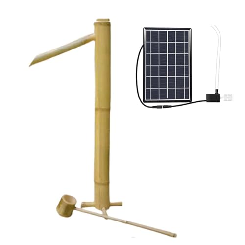 Bambus-Brunnen-Set, Zen Feng Shui Wasserspiel für Außenbereiche, Japanische Gartendekoration, Umlaufendes Wasserornament für Hinterhof, Rasen, Terrasse,...