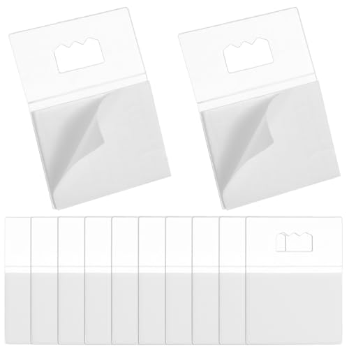 Image of Yuanchu 10 Pcs Adhesive Picture Hangers, Sawtooth Self Adhesive Picture Hangers Plastic Poster Hanger No Nail Picture Frame Hangers(10 Pcs)