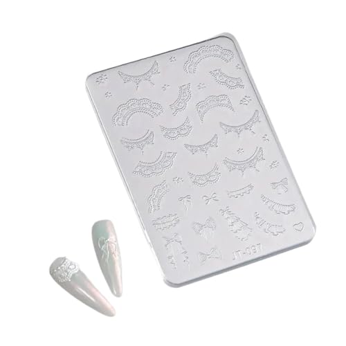 Fresiq French Lace Silicone Nail Art Molds - Reusable DIY Beauty Tool for Elegant Nail Decoration(N1)