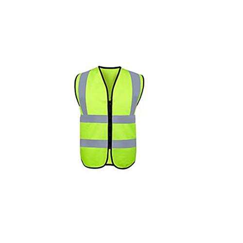 Stormflag Hochsichtbare Arbeit Reflektive Sicherheit Zip Vest mit Reflexstreifen Safety Workwear Jacket Top Free Size for Warnweste, Sicherheitsweste, Pannenweste für Auto, Fahrrad, Waschbar(gelb) Cover