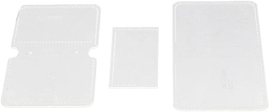 pistro 3pcs Clear Acrylic Stencils Leather Craft Quilting Templates for Making Purse,